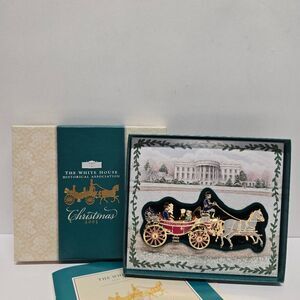 The White House 2001 Christmas Ornament Andrew Johnson Carriage NEW